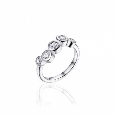Sterling Silver ring 5 stone rubover cz - R. Mc Cullagh Jewellers