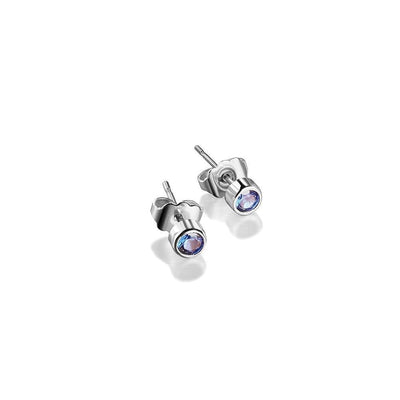 Stud Earrings with Blue Stone Settings - R. Mc Cullagh Jewellers